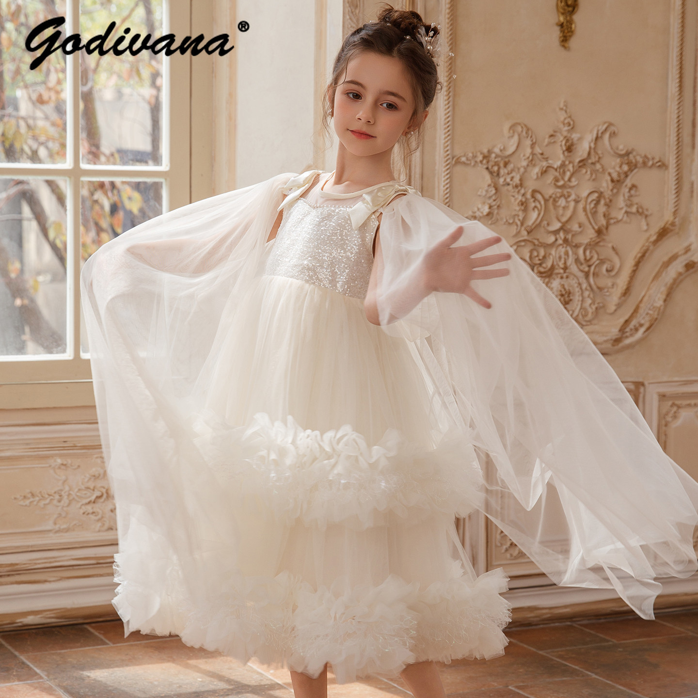 Baby Clothing High End - Vestido de Festa Infantil de Tule